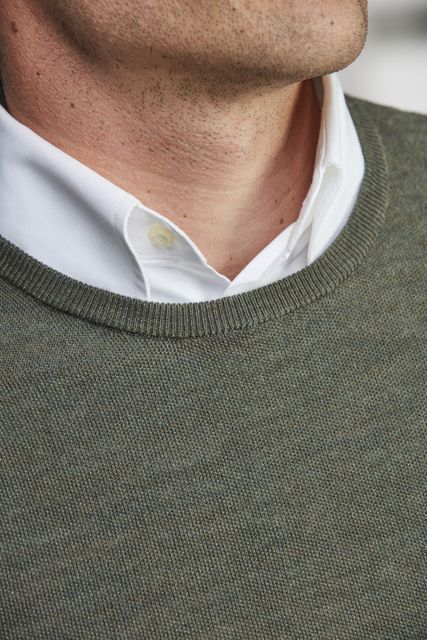 Merino Crew Neck Structure Knit