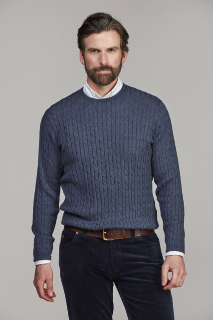 Crew Neck Cable Knit