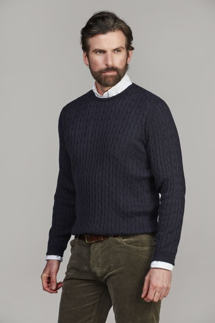 Crew Neck Cable Knit
