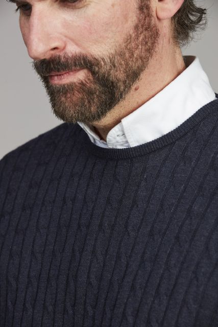 Crew Neck Cable Knit