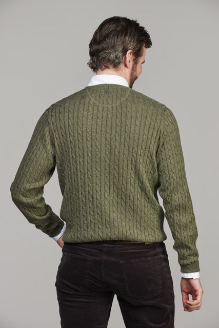 Crew Neck Cable Knit