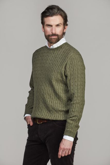 Crew Neck Cable Knit