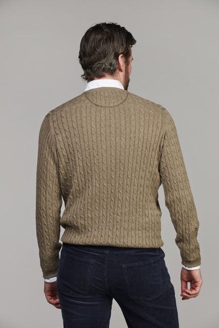 Crew Neck Cable Knit