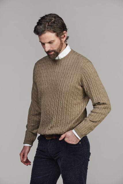 Crew Neck Cable Knit