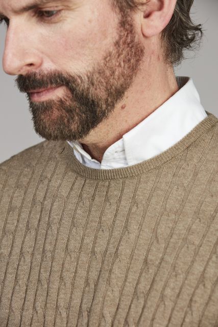 Crew Neck Cable Knit
