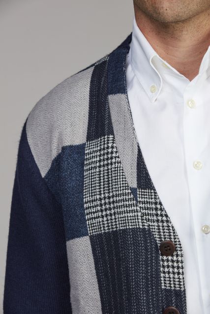 Woven Front Cardigan