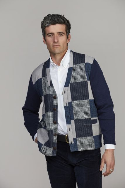 Woven Front Cardigan