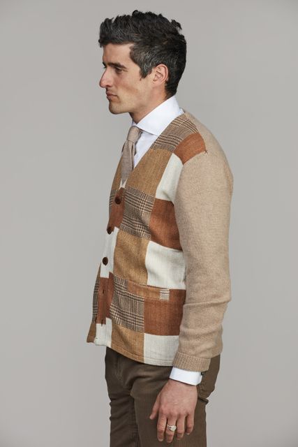 Woven Front Cardigan