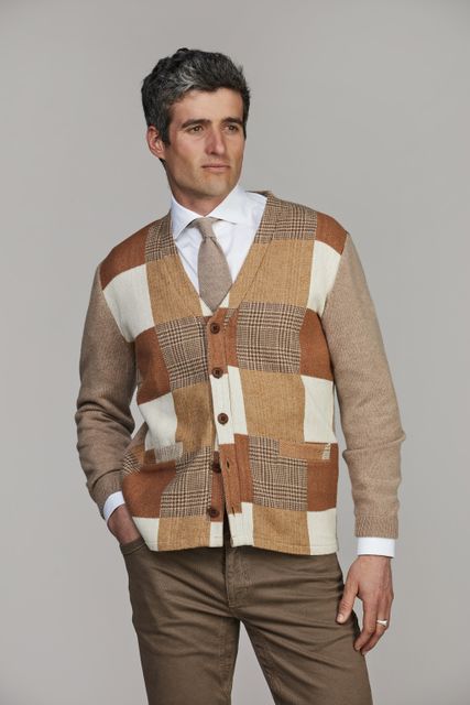Woven Front Cardigan