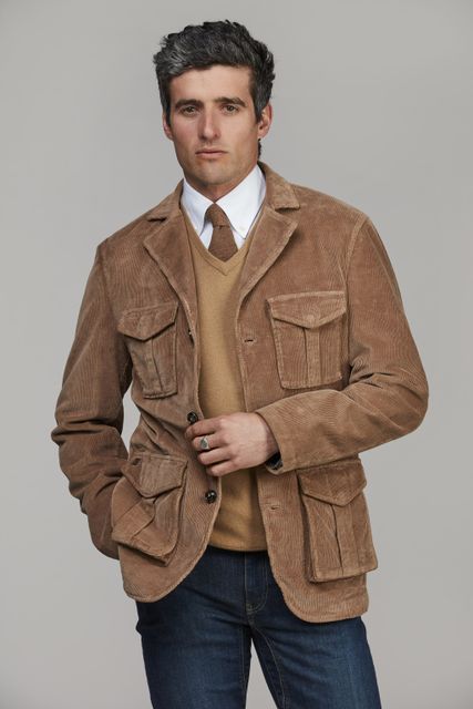 DUCA CORD SAFARI JACKET DARK BEIGE