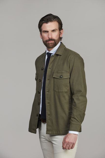 Herringbone Stretch Overshirt