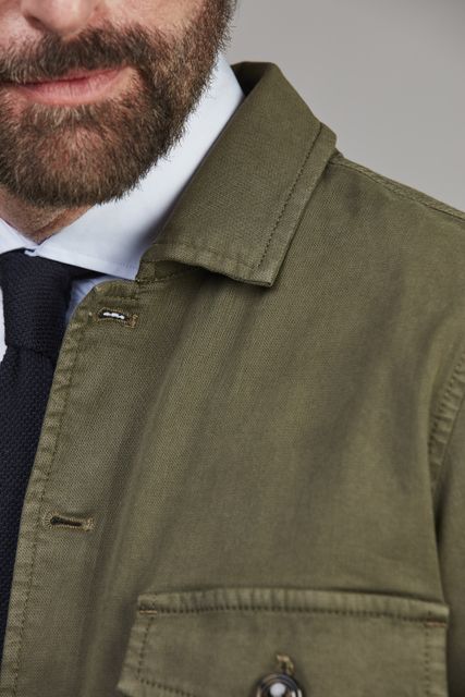 Herringbone Stretch Overshirt