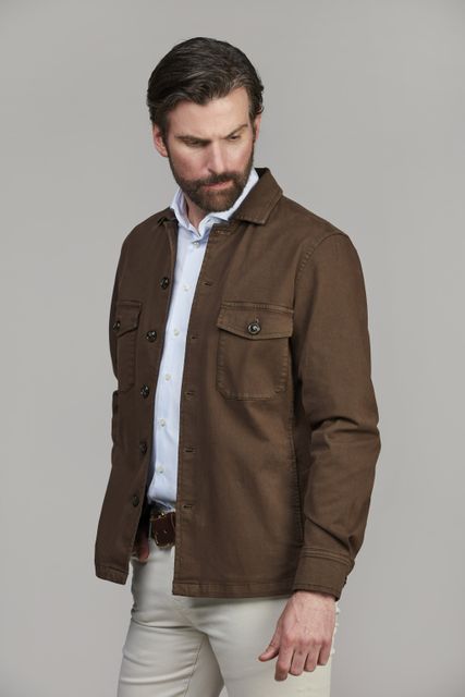 Herringbone Stretch Overshirt