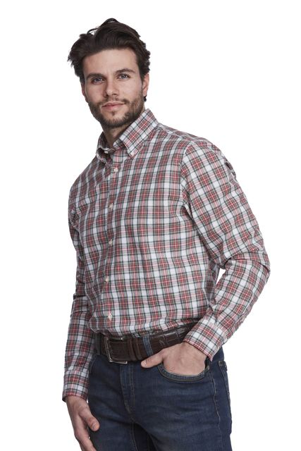 COTTON/LINEN CHECK SHIRT