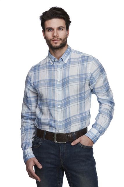 LINEN CHECK SHIRT