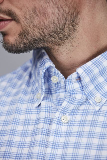 BLUE CHECK TWILL SHIRT
