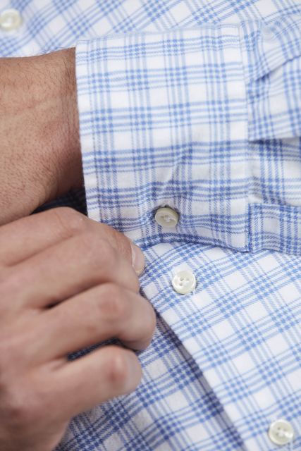 BLUE CHECK TWILL SHIRT