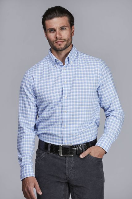 BLUE CHECK TWILL SHIRT