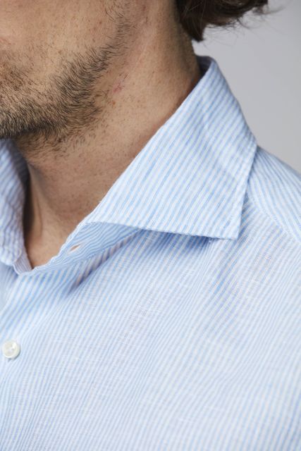 LINEN STRIPE SHORT SLEEVE SHIRT