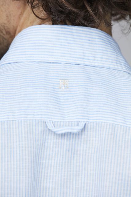 LINEN STRIPE SHORT SLEEVE SHIRT