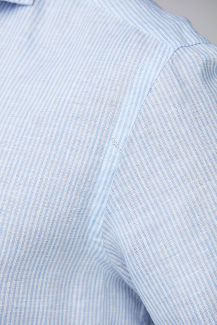 LINEN STRIPE SHORT SLEEVE SHIRT