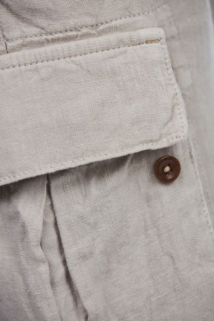 WASHED LINEN CARGO SHORTS