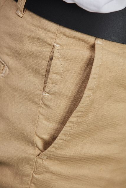 FRONT PLEAT CHINO LINEN BLEND