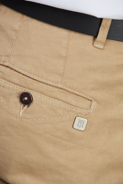 FRONT PLEAT CHINO LINEN BLEND