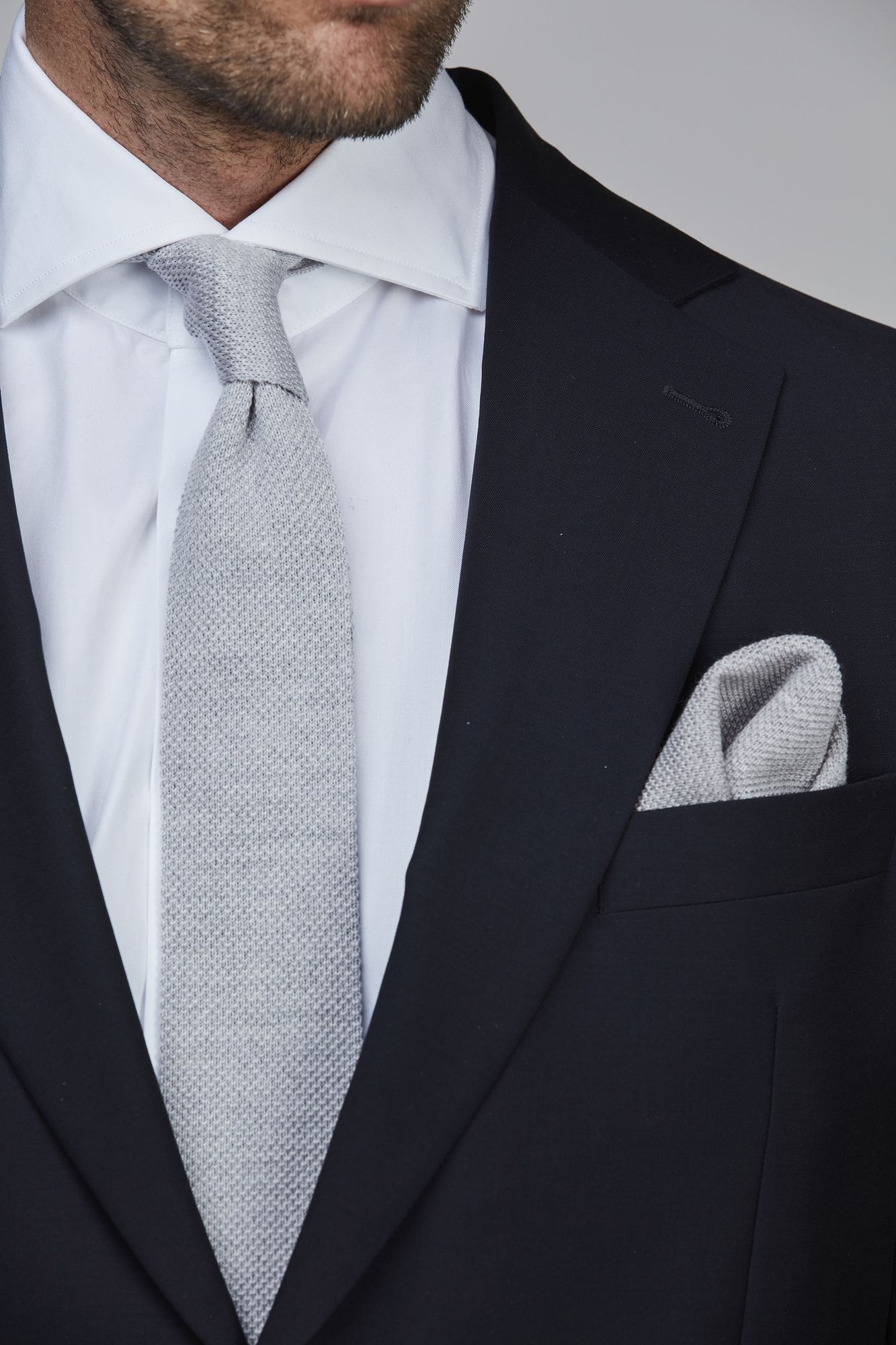 Exklusiv Slips, Knitted Tie, Grå, One Size, Hansen & Jacob –