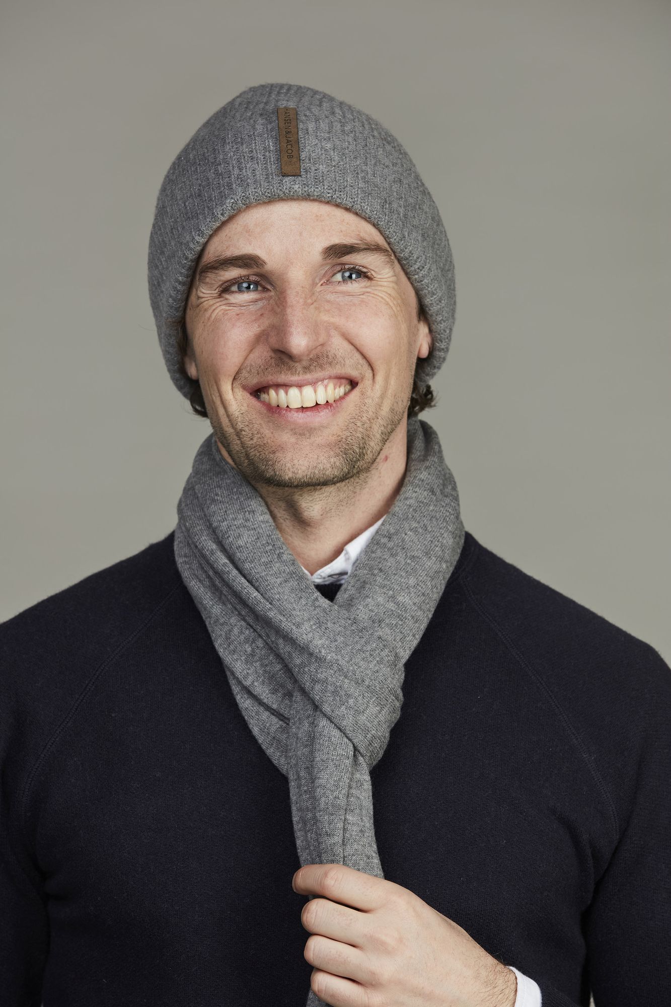 Geelong Beanie, Grå, One Size, Hansen & Jacob –