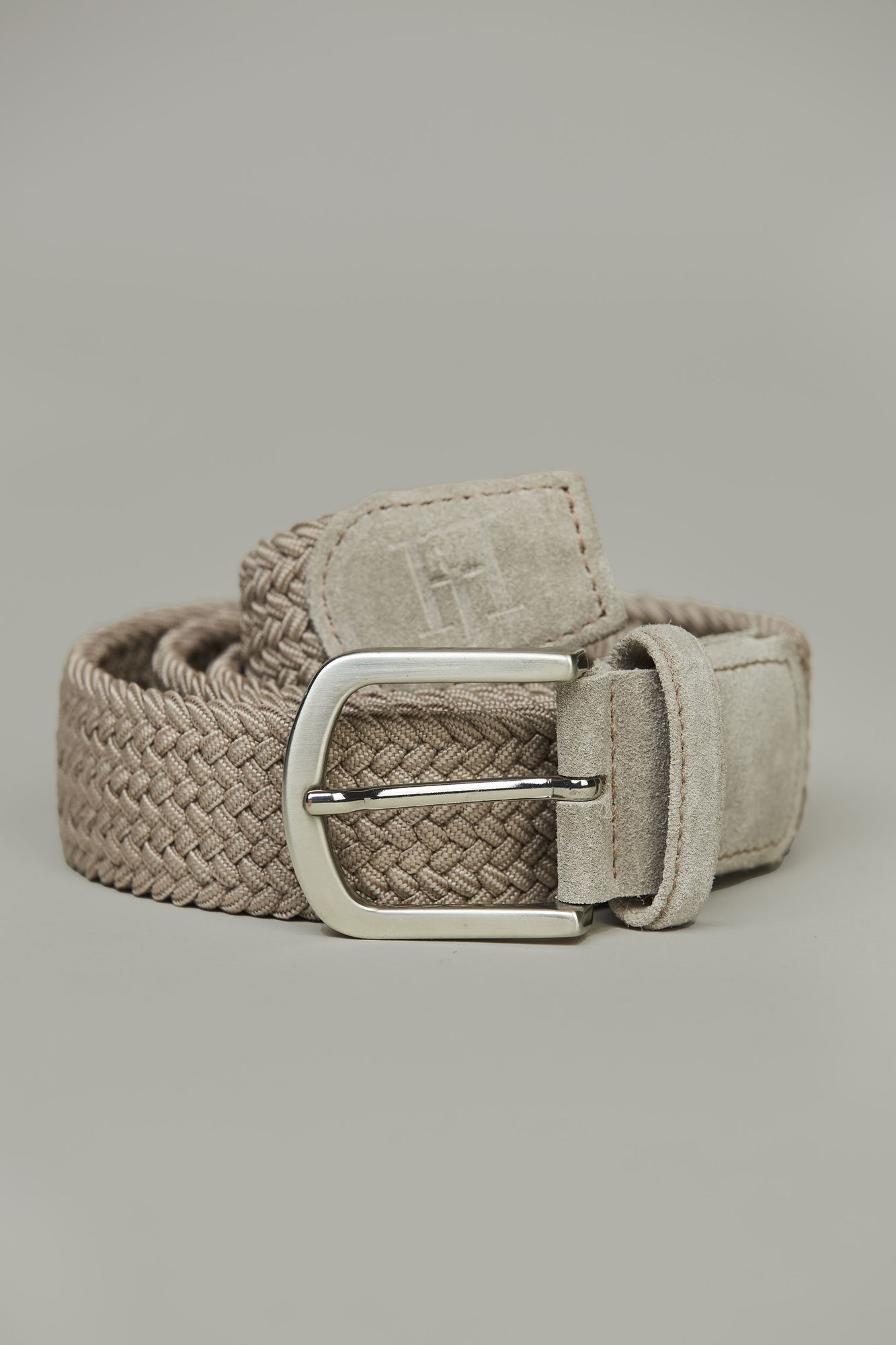 Braided Elastic Belt, Beige, 100, Hansen & Jacob –