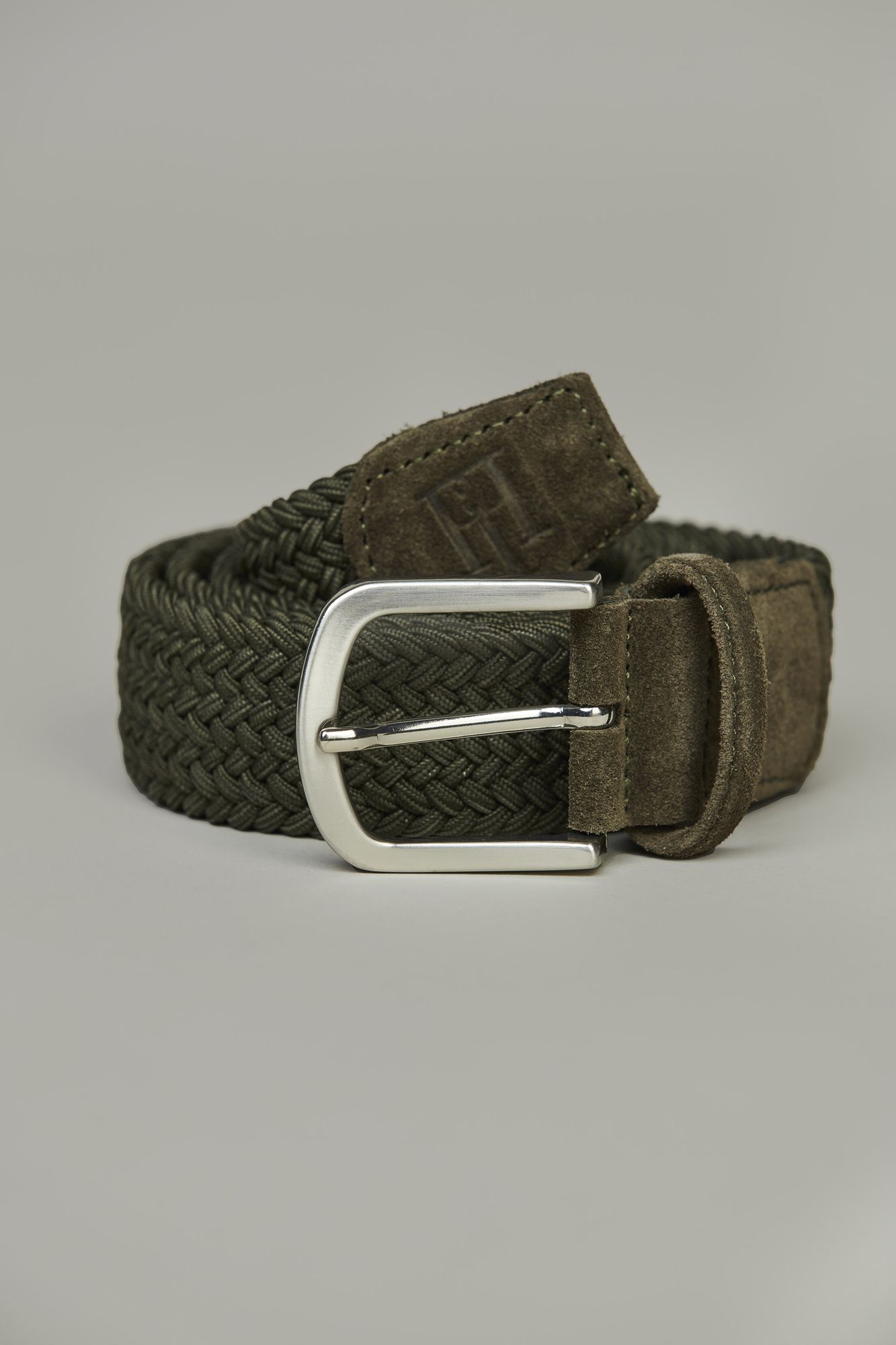 Braided Elastic Belt, Mörkgrön, 85, Hansen & Jacob –