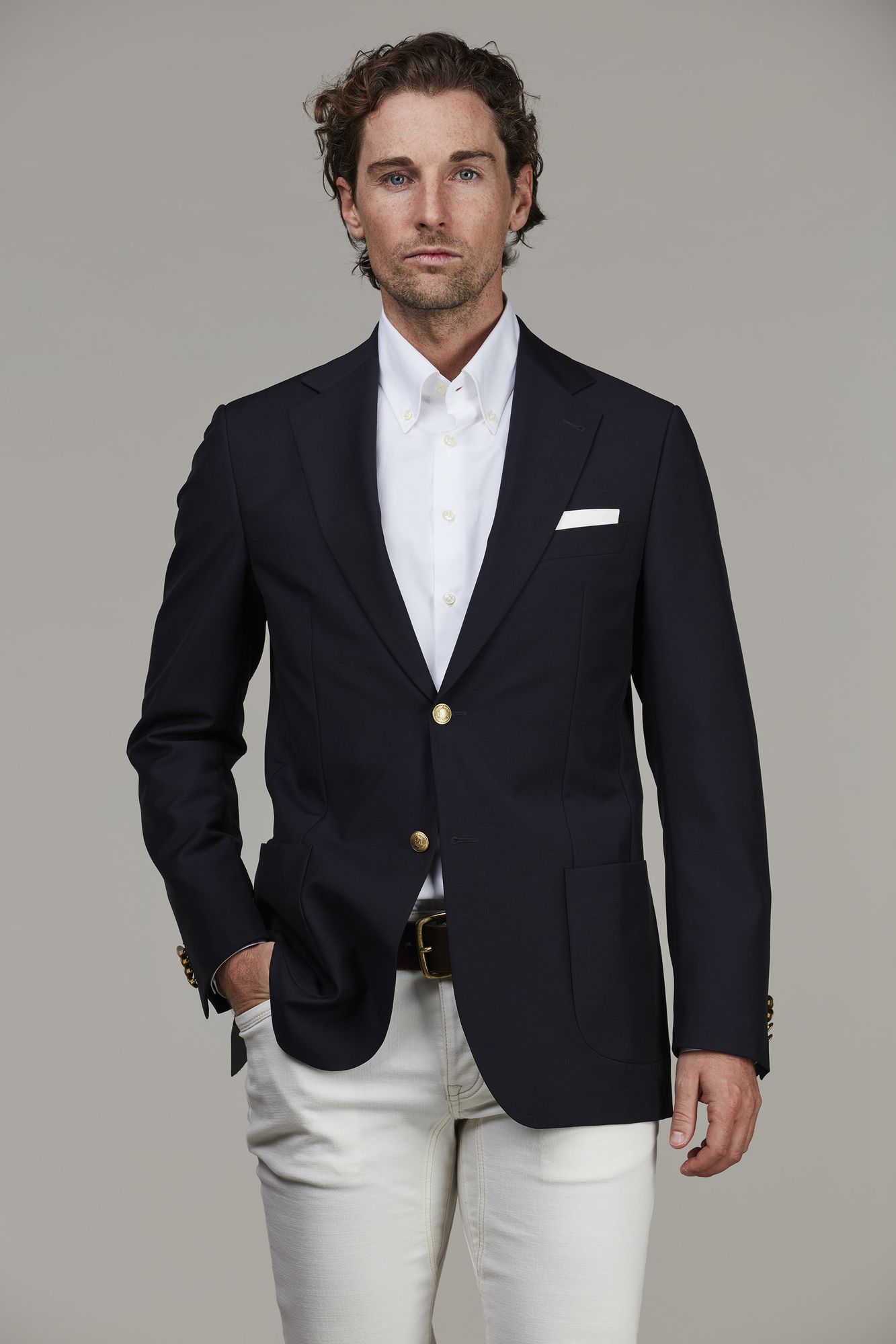 Club Jacket, Marinblå, 46, Hansen & Jacob – 46