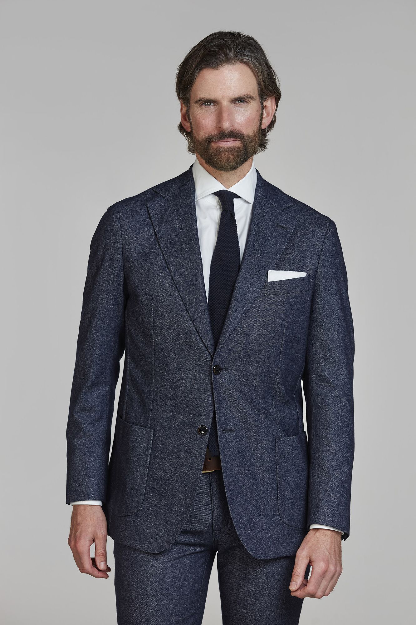 Merano Soft Tailored Blazer, Mörkblå, 58, Hansen & Jacob –