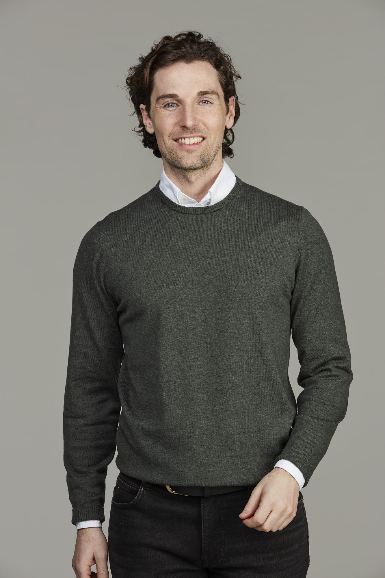Crew Neck Sweater, Grön, XL, Hansen & Jacob – XL