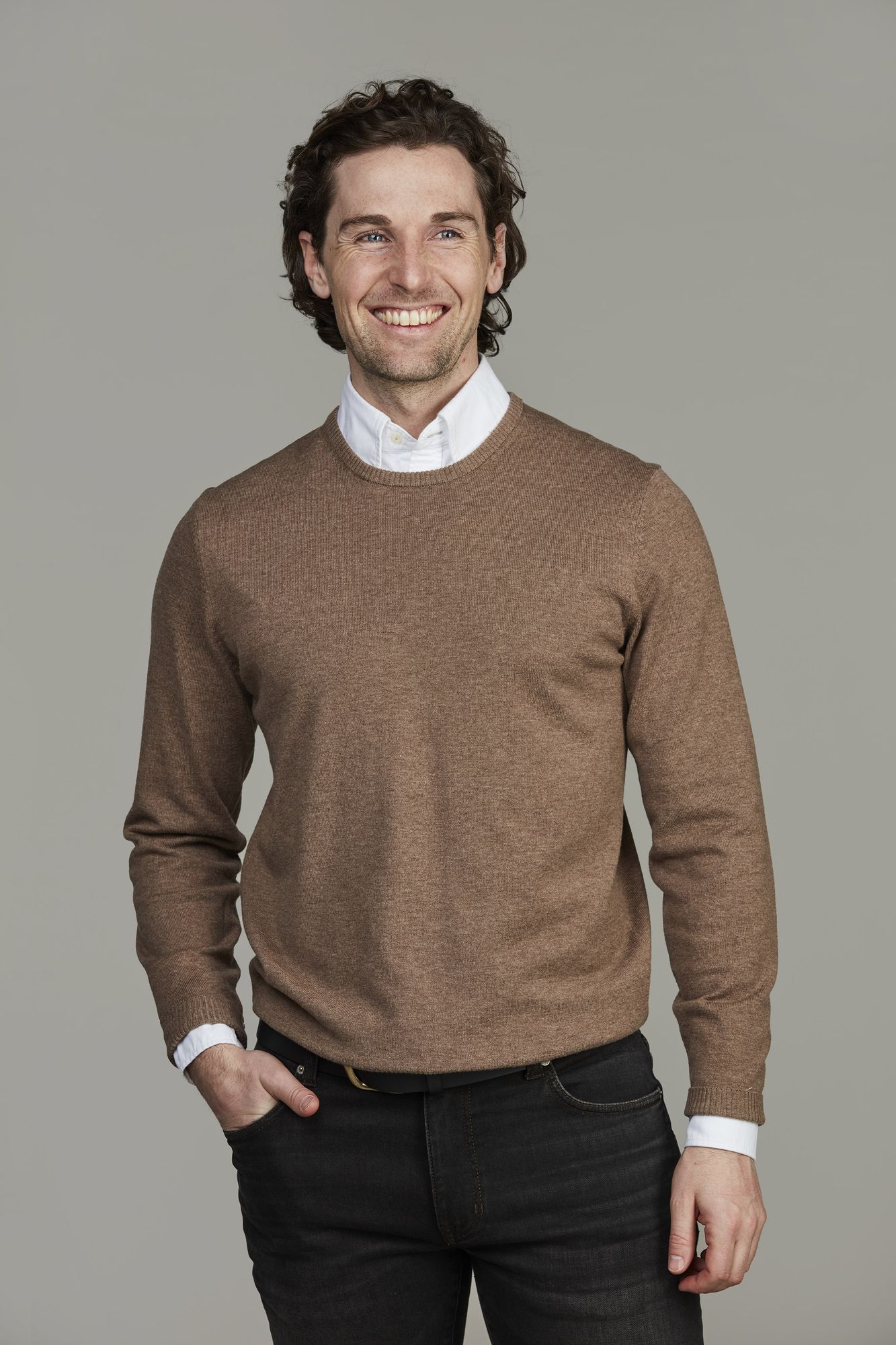 Crew Neck Sweater, Brun, XXXL, Hansen & Jacob – XXXL