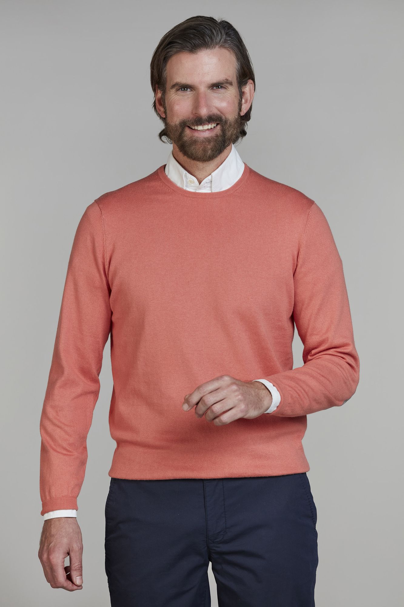 Crew Neck Knit E-patch, Orange, XXL, Hansen & Jacob – XXL