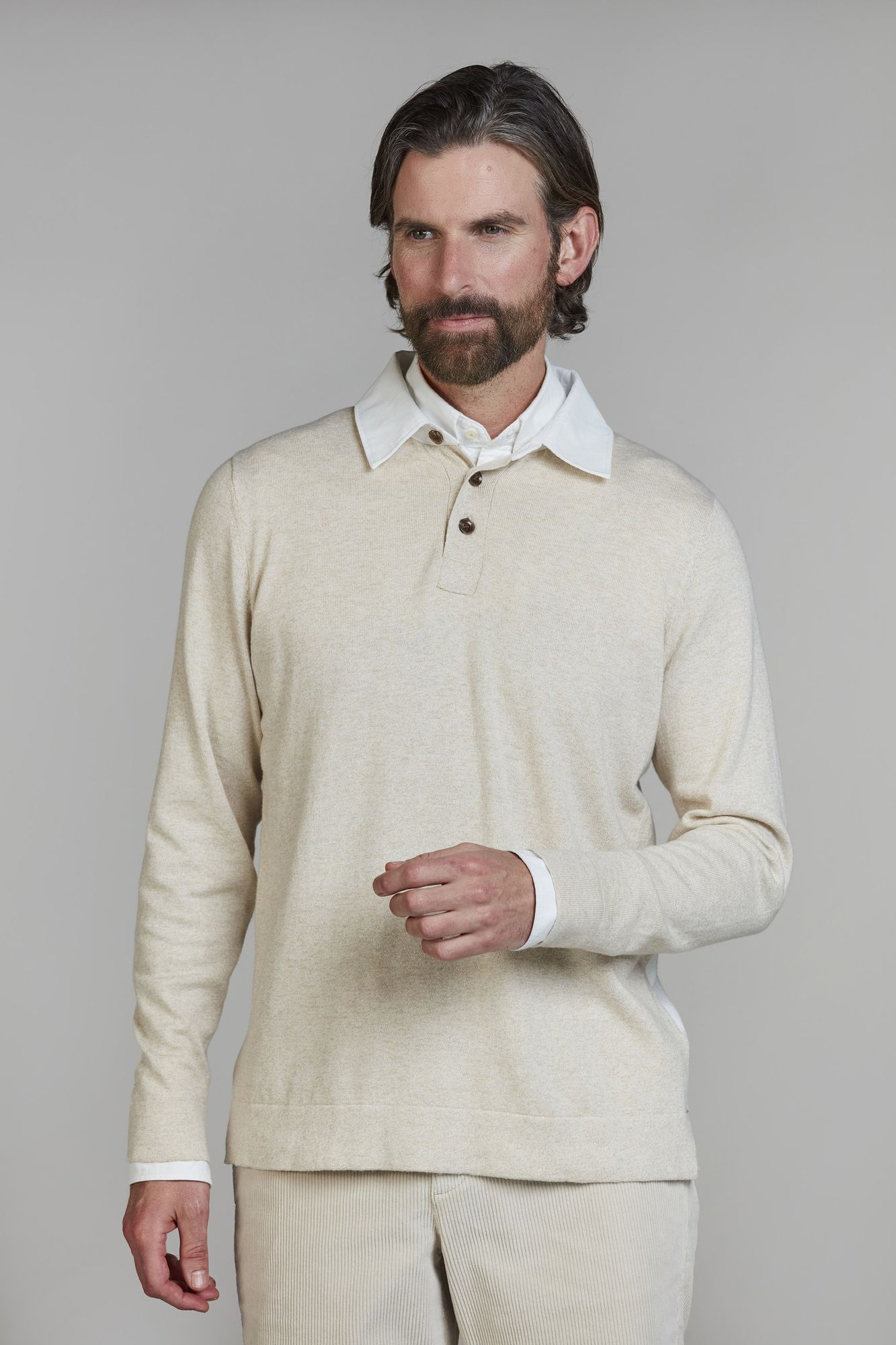 Rugger Style Knit, Beige, S, Hansen & Jacob – S