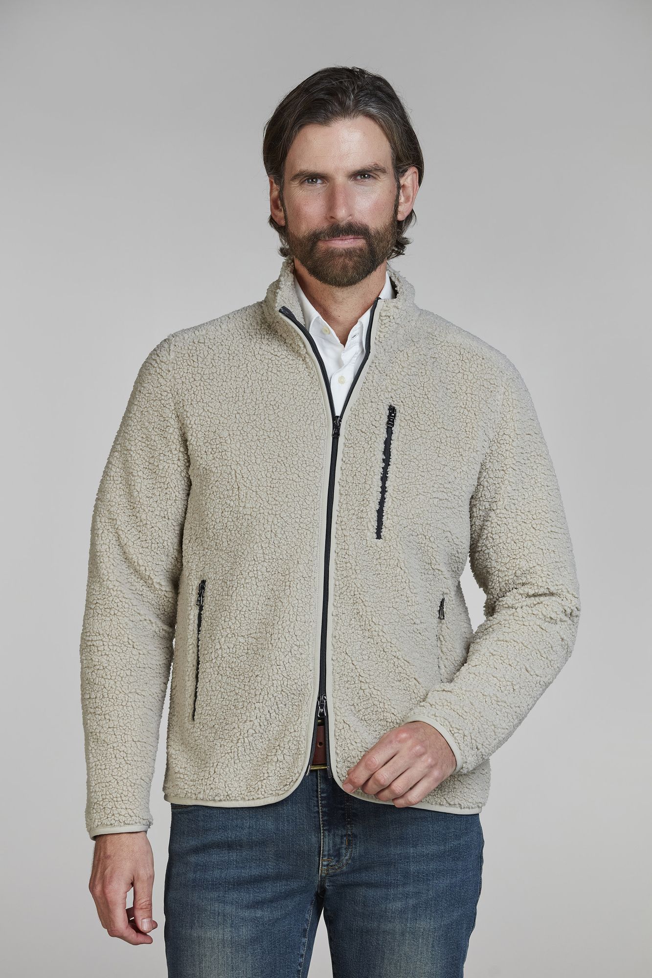 Pile Fleece Jacket, Sand, S, Hansen & Jacob – S
