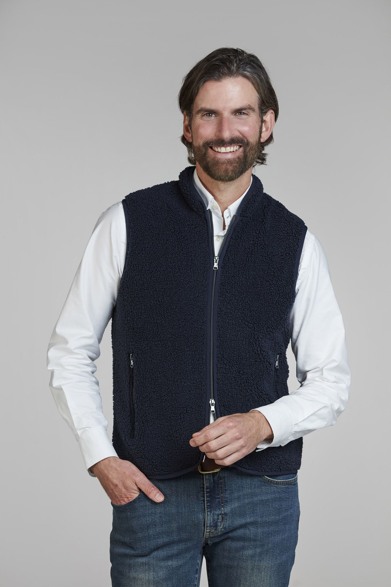Pile Fleece Vest, Marinblå, XXXL, Hansen & Jacob - XXXL