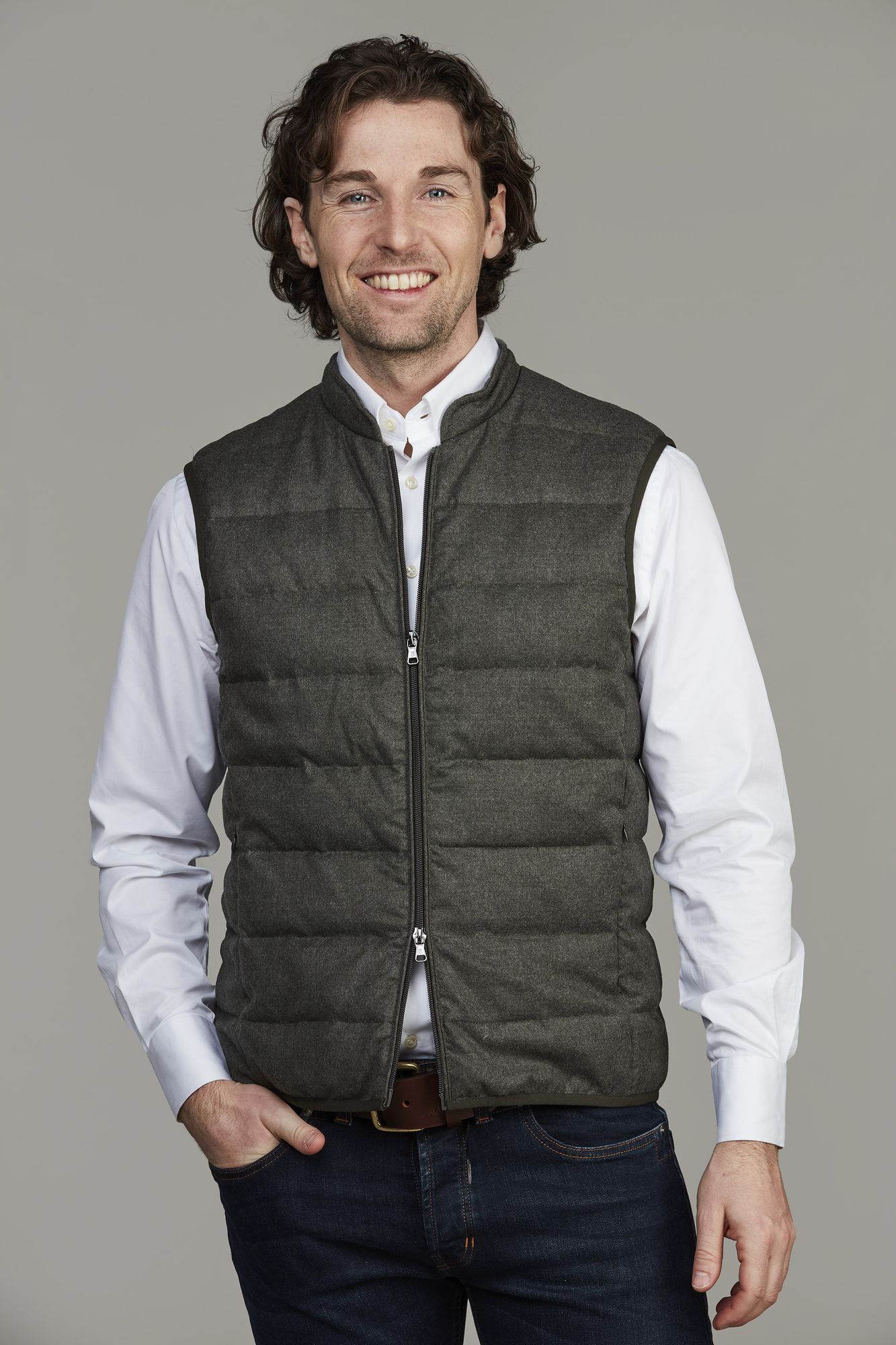 Light Down Supersonic Wool Vest, Grön, M, Hansen & Jacob – M