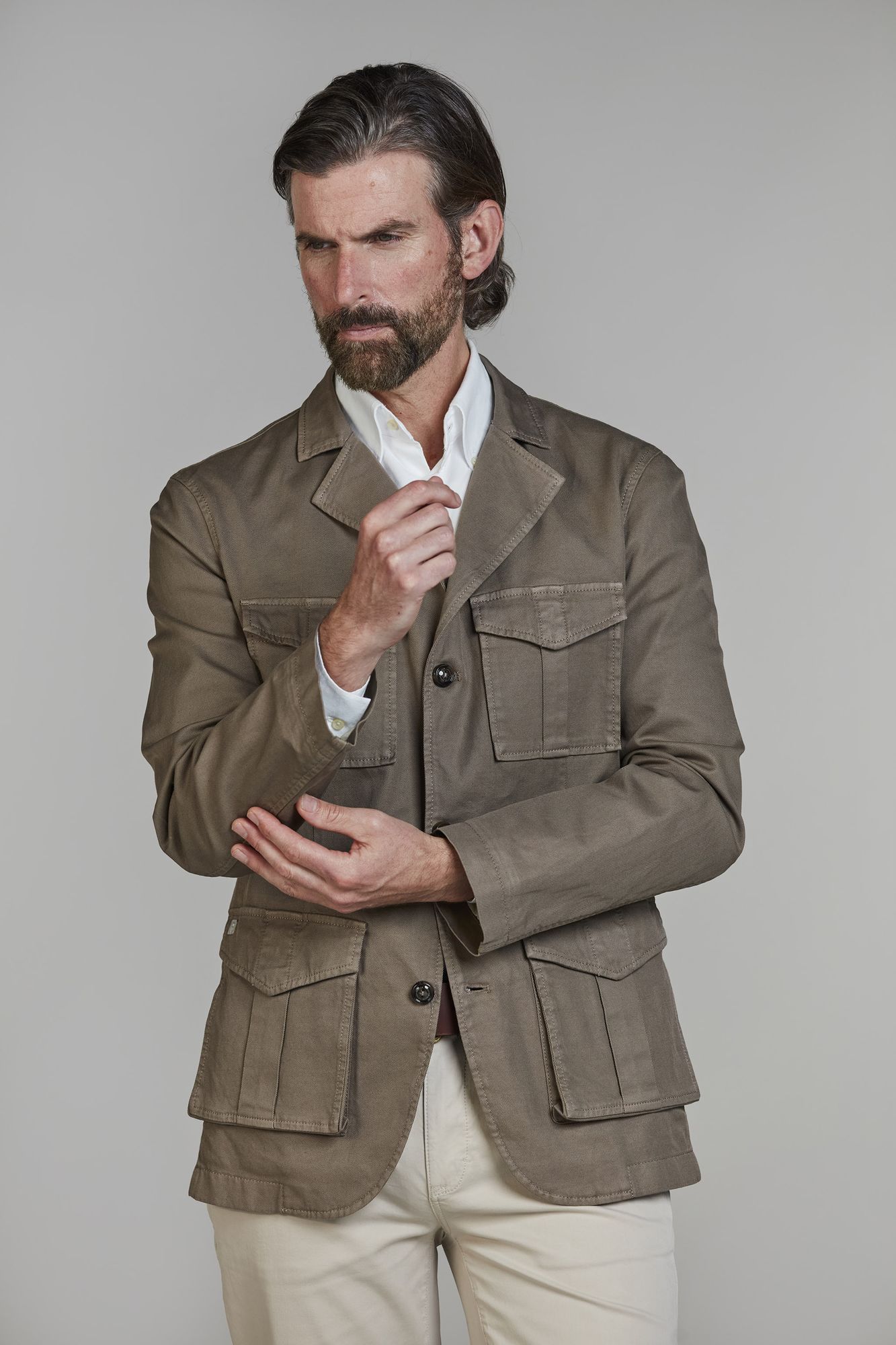 Sorrento Linen Blend Jacket, Rustikbrun, L, Hansen & Jacob - L