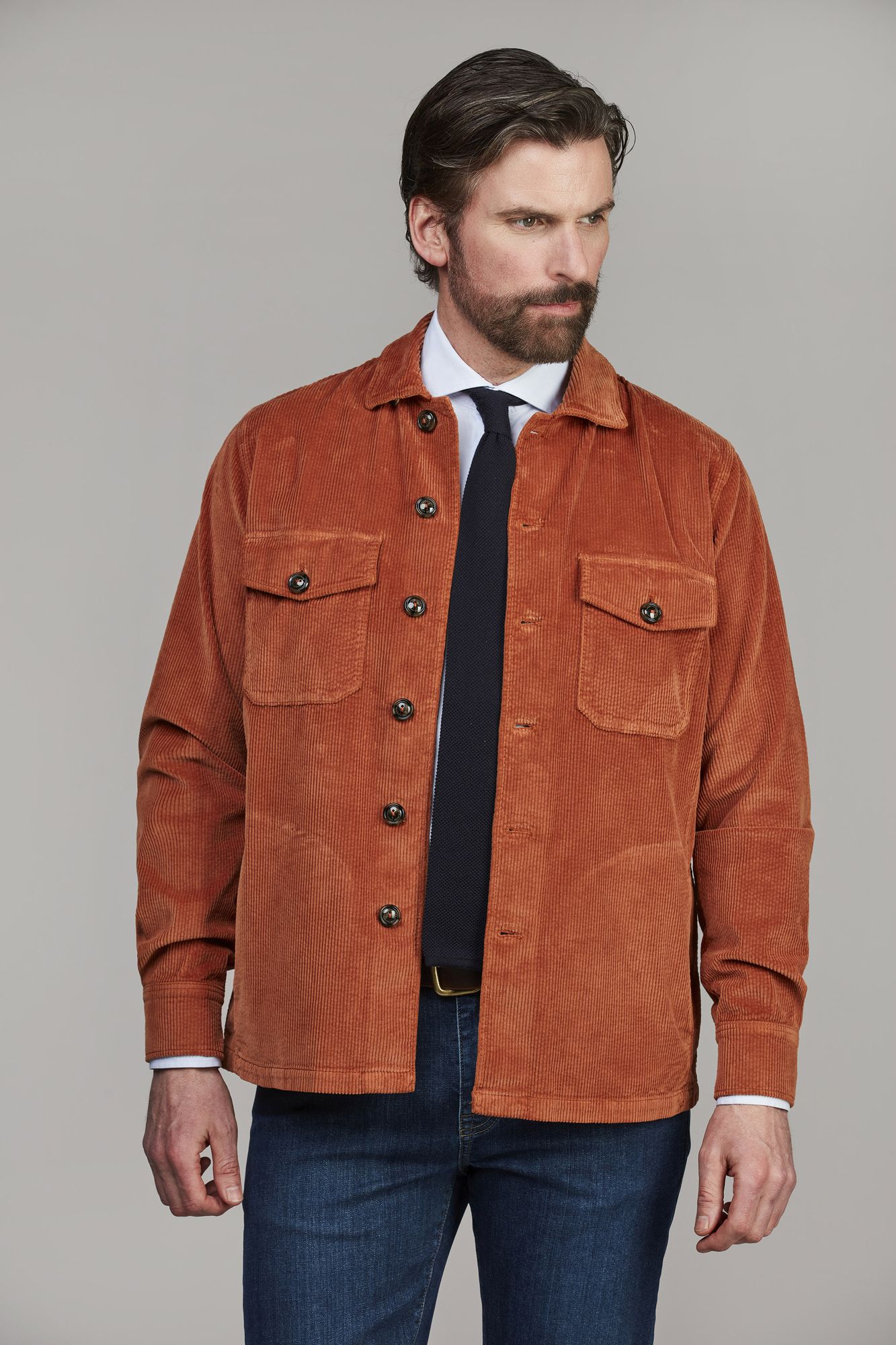 8W Corduroy Overshirt ORANGE