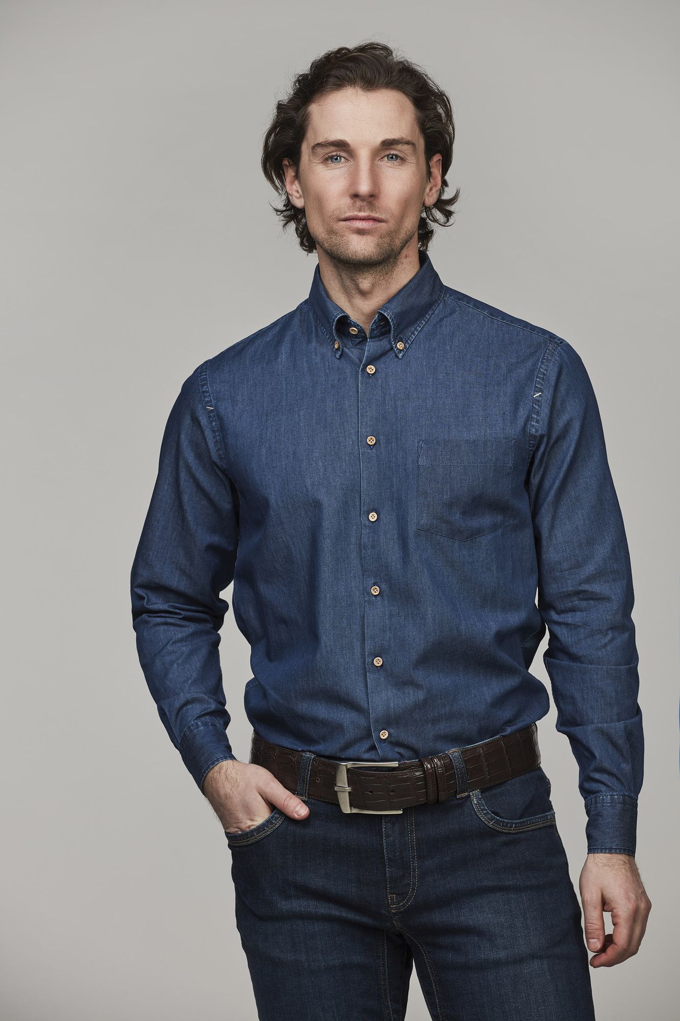 Skjorta, Indigo Classic Shirt, Blå, S, Hansen & Jacob – S