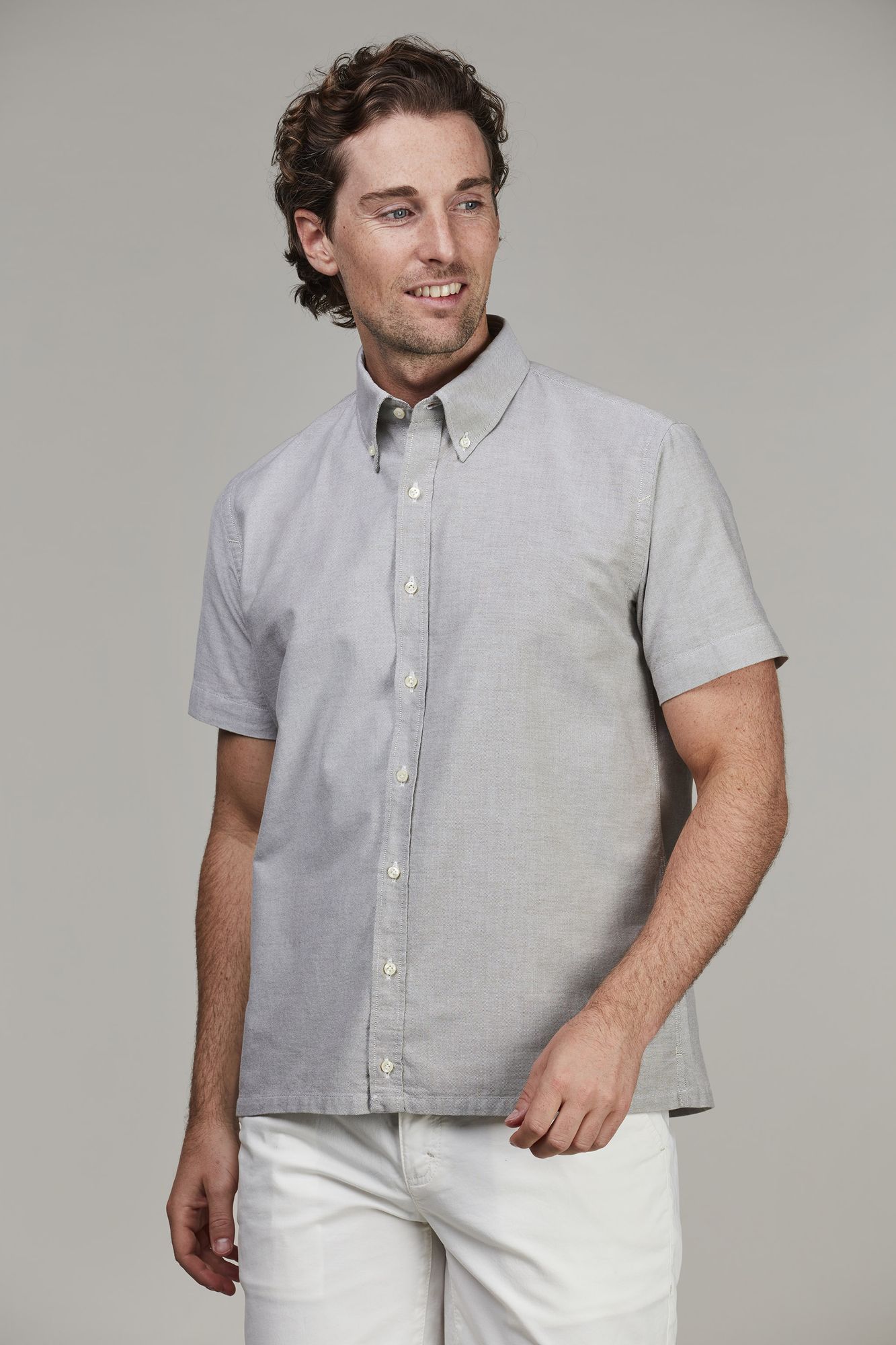 Skjorta, Urban Oxford Short Sleeve Shirt, Olivgrön, S, Hansen & Jacob – S