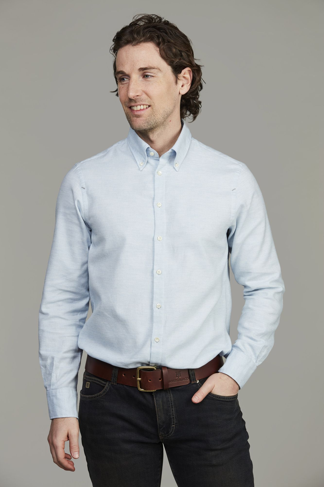 Skjorta, Soft Flanel Solid Shirt, Ljusblå, XXL, Hansen & Jacob – XXL