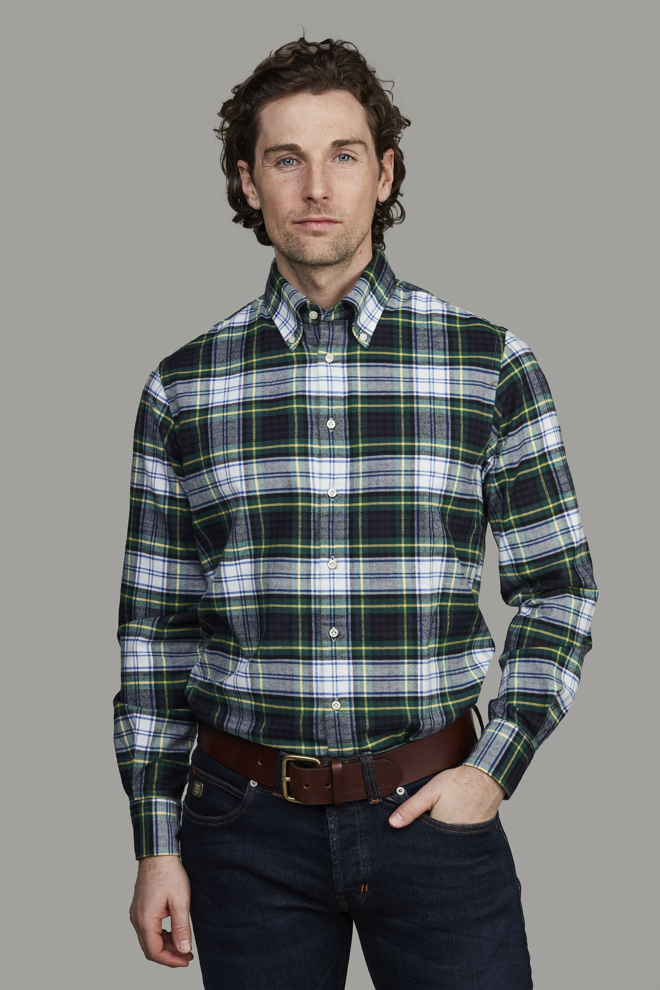 Skjorta, Tartan Flanel Shirt, Blå, XXL, Hansen & Jacob - XXL
