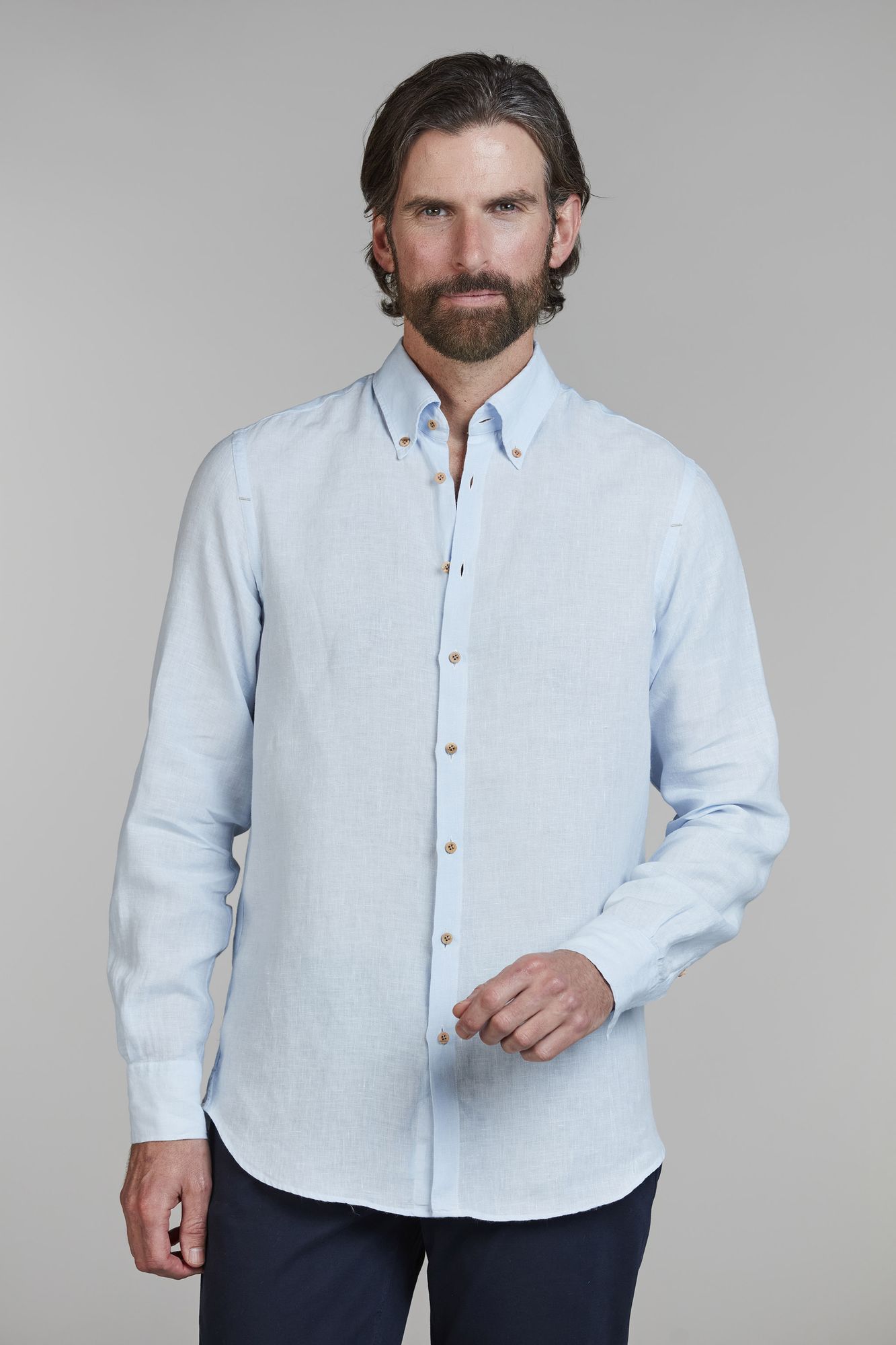 Skjorta, Classic Linen Shirt, Ljusblå, XXL, Hansen & Jacob – XXL