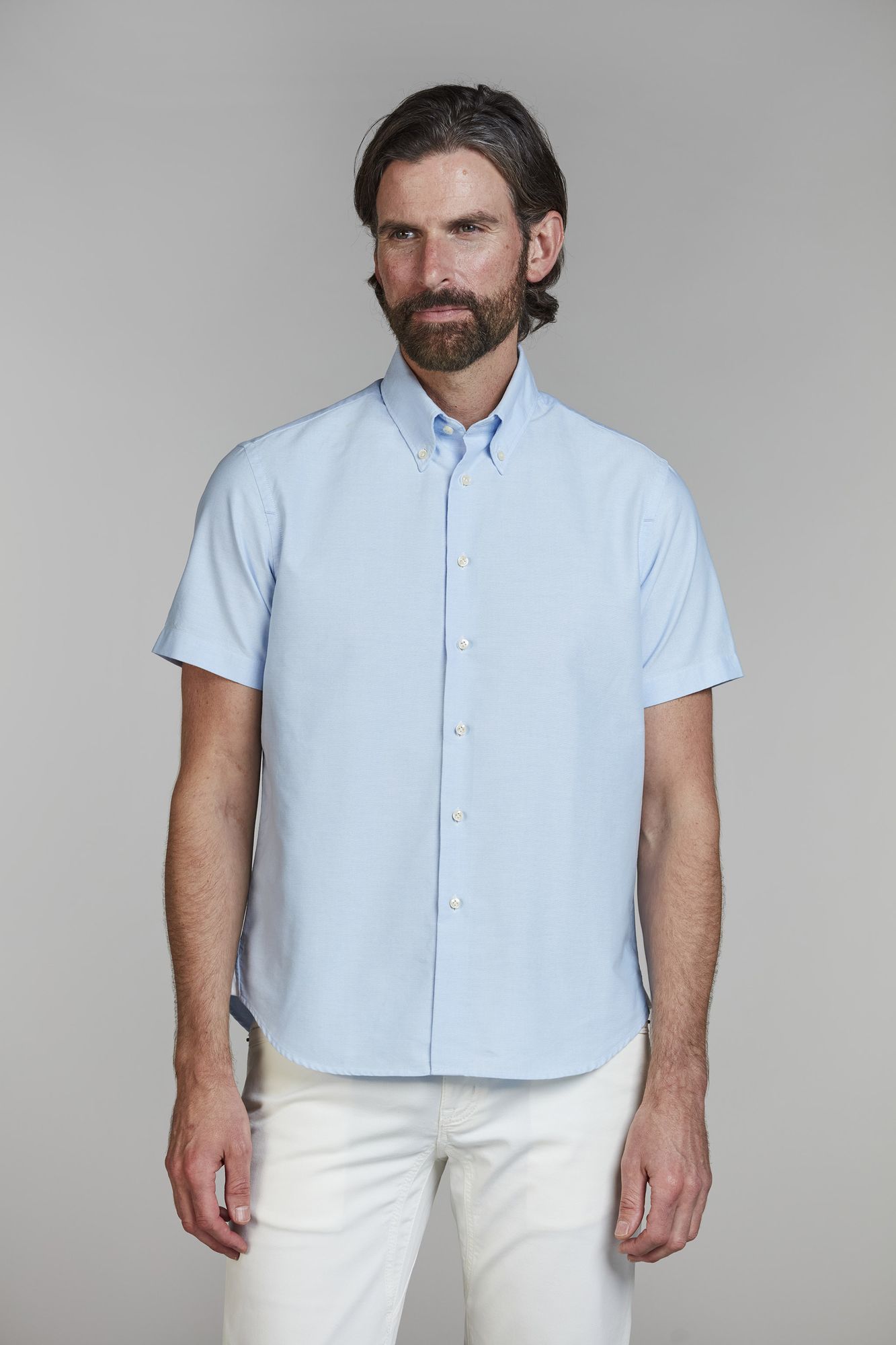 Skjorta, Short Sleeve Oxford Shirt, Ljusblå, XL, Hansen & Jacob - XL