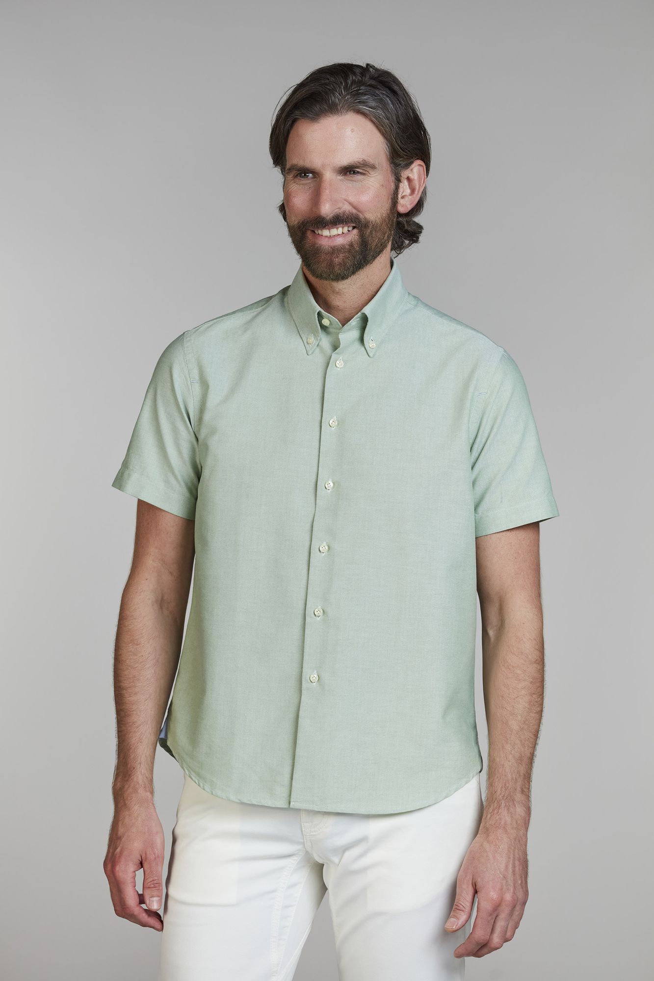 Skjorta, Short Sleeve Oxford Shirt, Grön, XL, Hansen & Jacob - XL